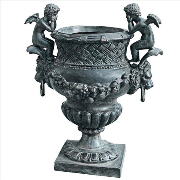The Duval Double Cherub Cast Bronze Garden Urn architectural element